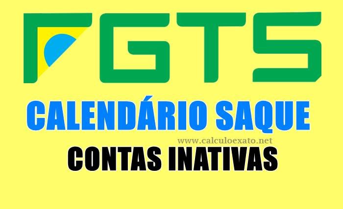 calendario de saque de contas inativas do FGTS