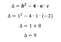 Calcule o valor de ∆