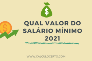 valor do salário mínimo 2021